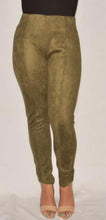 Load image into Gallery viewer, OLIVE SUEDE LEGGINGS
