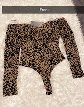 Load image into Gallery viewer, CAMEL LEOPARD FLOCKING BODYSUIT
