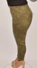 Load image into Gallery viewer, OLIVE SUEDE LEGGINGS
