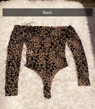Load image into Gallery viewer, CAMEL LEOPARD FLOCKING BODYSUIT
